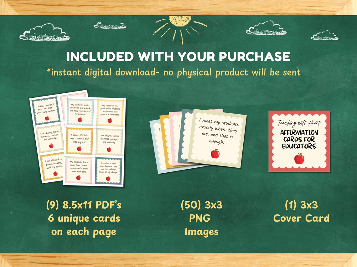 Printable Teacher Affirmation Cards: 50 Positive Mindset Cards (PDF) - Etsy