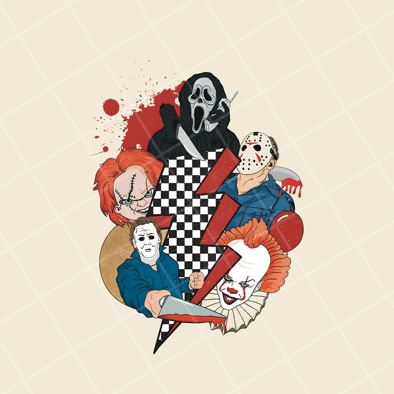 Lightning Bolt Michael Myers PNG Horror Movie Characters PNG Etsy