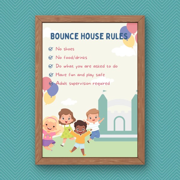 Bounce House Rules Sign Etsy
