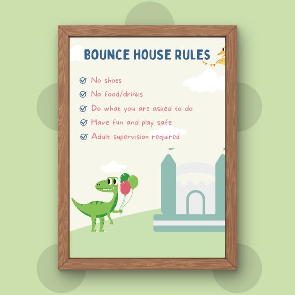 Bounce House Rules Sign - Etsy