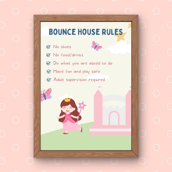 Bounce House Rules Sign Etsy