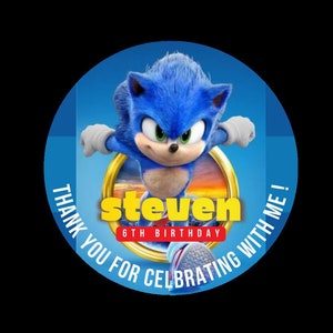 Sonic Birthday, Customised Birthday Stickers, Personalized Birthday Stickers, Happy Birthday Stickers, Birthday Sticker Labels
