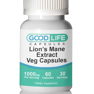 Lion&#39;s Mane Extract 1000mg Vegan Capsules All Natural Supplement