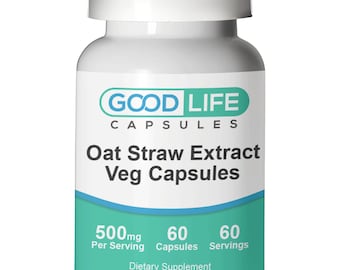 Oat Straw Extract 500mg Vegan Capsules All Natural Supplement
