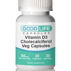 Vitamin D3 Cholecalciferol 50mg Vegan Capsules All Natural Supplement