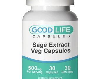 Sage Extract 500mg Vegan Capsules All Natural Supplement