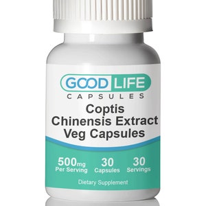 Coptis Chinensis Extract 500mg Vegan Capsules All Natural Supplement 30 Day