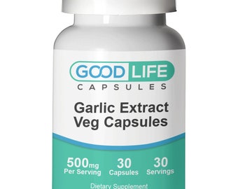 Garlic Extract 500mg Vegan Capsules All Natural Supplement