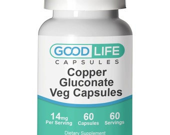 Copper Gluconate 14mg Vegan Capsules All Natural Supplement