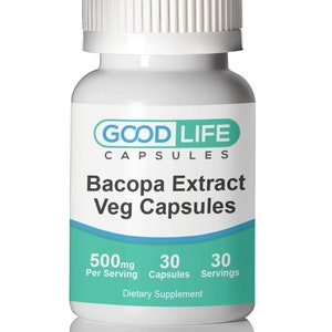 Bacopa Extract 500mg Vegan Capsules All Natural Supplement