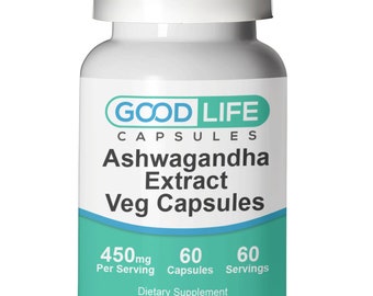 Ashwagandha Extract 450mg Vegan Capsules All Natural Supplement