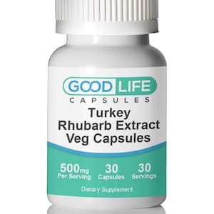 Turkey Rhubarb Extract 500mg Vegan Capsules All Natural Supplement