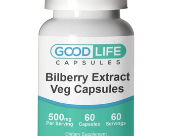 Bilberry Extract 500mg Vegan Capsules All Natural Supplement