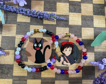 Anime Ghibli Kiki’s Delivery Service Kiki and Jiji Inspired Friendship Bracelets | Best Friend Bracelets | Matching Bracelets