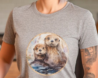 Sea Otter Tee, Otter T-shirt, Water Color Tee, Water color T-shirt, animal lover shirt, Animal lover t-shirt,Otter Gift Tee,Otter Gift Shirt