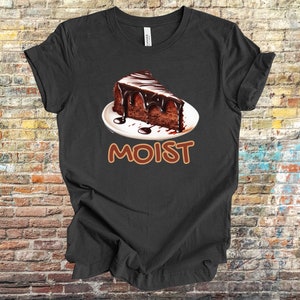 MOIST T-shirt, Funny Tees, cake shirt, twisted humor tee, shirts for him, baking T Shirt, chocolate TShirt,  Funny Dad joke tee, Joke shirt