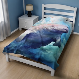 Manatee Velveteen Plush Blanket