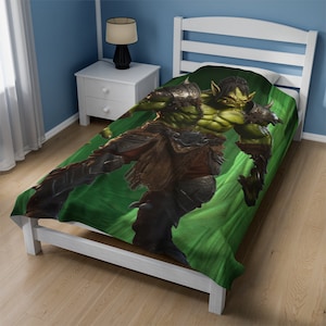 Ork in Cave Velveteen Plush Blanket