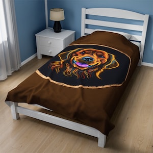 Golden Retriever Velveteen Plush Blanket