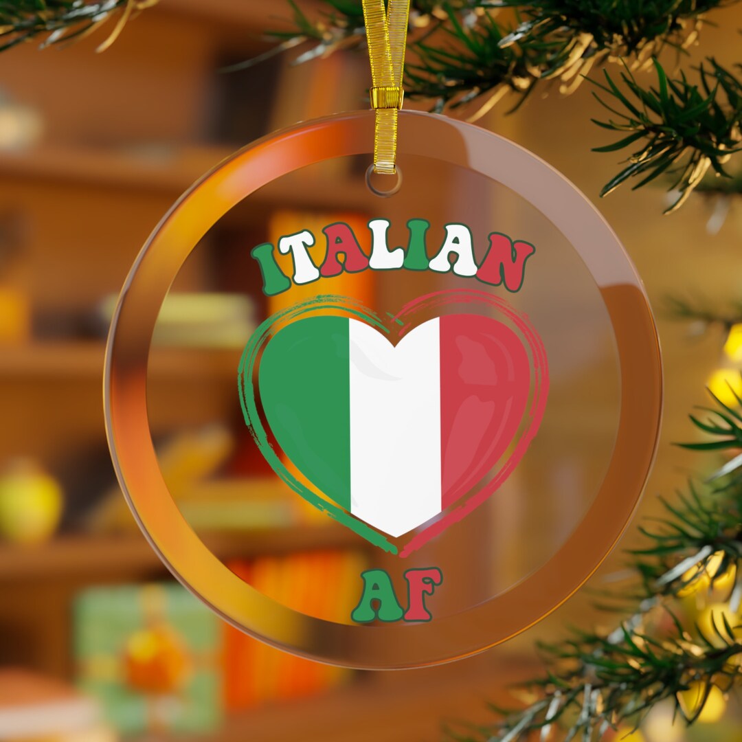 Italian AF Printed Beveled Round Glass Christmas Ornament - Etsy