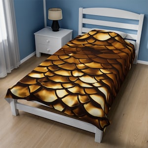 Gold Scale mail Velveteen Plush Blanket
