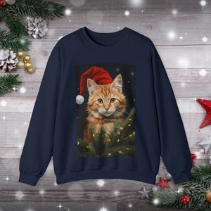 Ginger Cat Christmas Unisex Heavy Blend™ Crewneck Sweatshirt