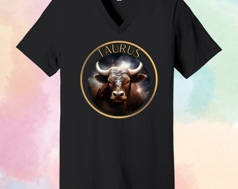 Stier V-Ausschnitt T-Shirt, Astrologie T-shirt, Stier Tshirt, Sternzeichen Shirt, Astrologie Shirt, Geschenk für Stier, Stier Geburtstagsgeschenk, Sternzeichen