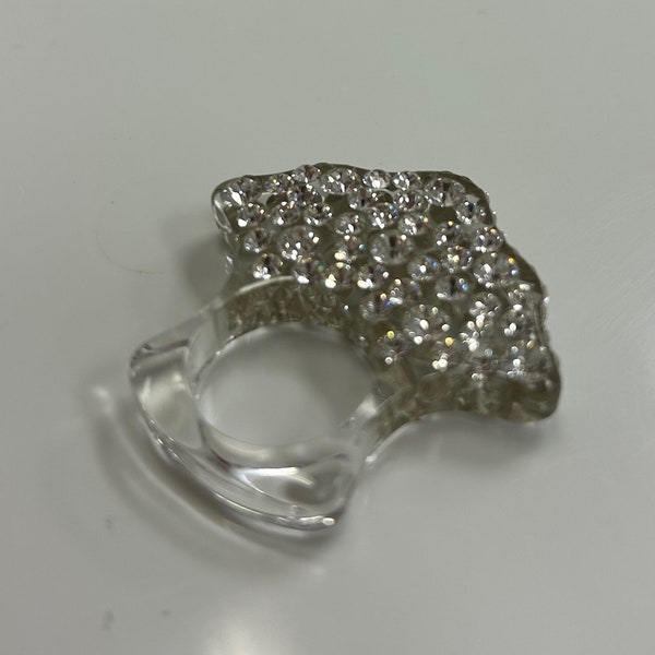 Swavorski Crystal and Clear Acrylic Ring