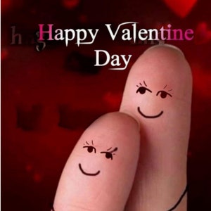 LGBTQ Valentine's Valentine's Day Card LGBTQ Love Two Fingers Holding Rainbow Heart Cute & Romantic Greeting for Partner Couple or Loved One