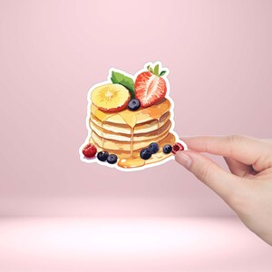 Kiss-Cut Sticker of a mouthwatering stack of pancakes, available in various sizes