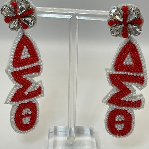Delta Sigma Theta Earrings / DST Sorority Earrings / Red / White / 1913