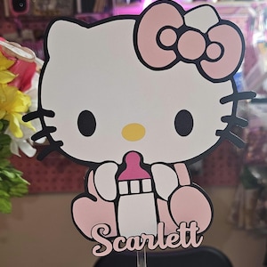 Baby Hello Kitty Cake Topper | Hello Kitty | Hello Kitty Baby Shower Cake Topper | Size 5in x 6in