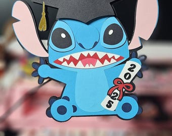 Stitch Graduation Cake Topper, 6 x 6 inch, Custom Cake Topper 2025