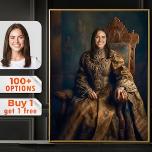 Custom Royal Portrait from Photo | Renaissance Portrait | Custom Men Women Portrait | Royal Portrait | Human Portrait | Historical Portrait