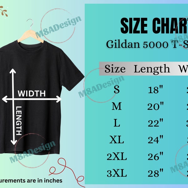 Size Chart GILDAN 5000 | GILDAN 5000 Unisex Tee Size Chart | Woman Shirt Size Chart Gildan | Model Gildan 5000 Size Guide