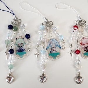 ANEMO Genshin Inspired Character Charm, Cute Beaded Phone Strap, Anime, Gamer, Keychain, Gift, Kawaii, Personalized, Accessory, Impact