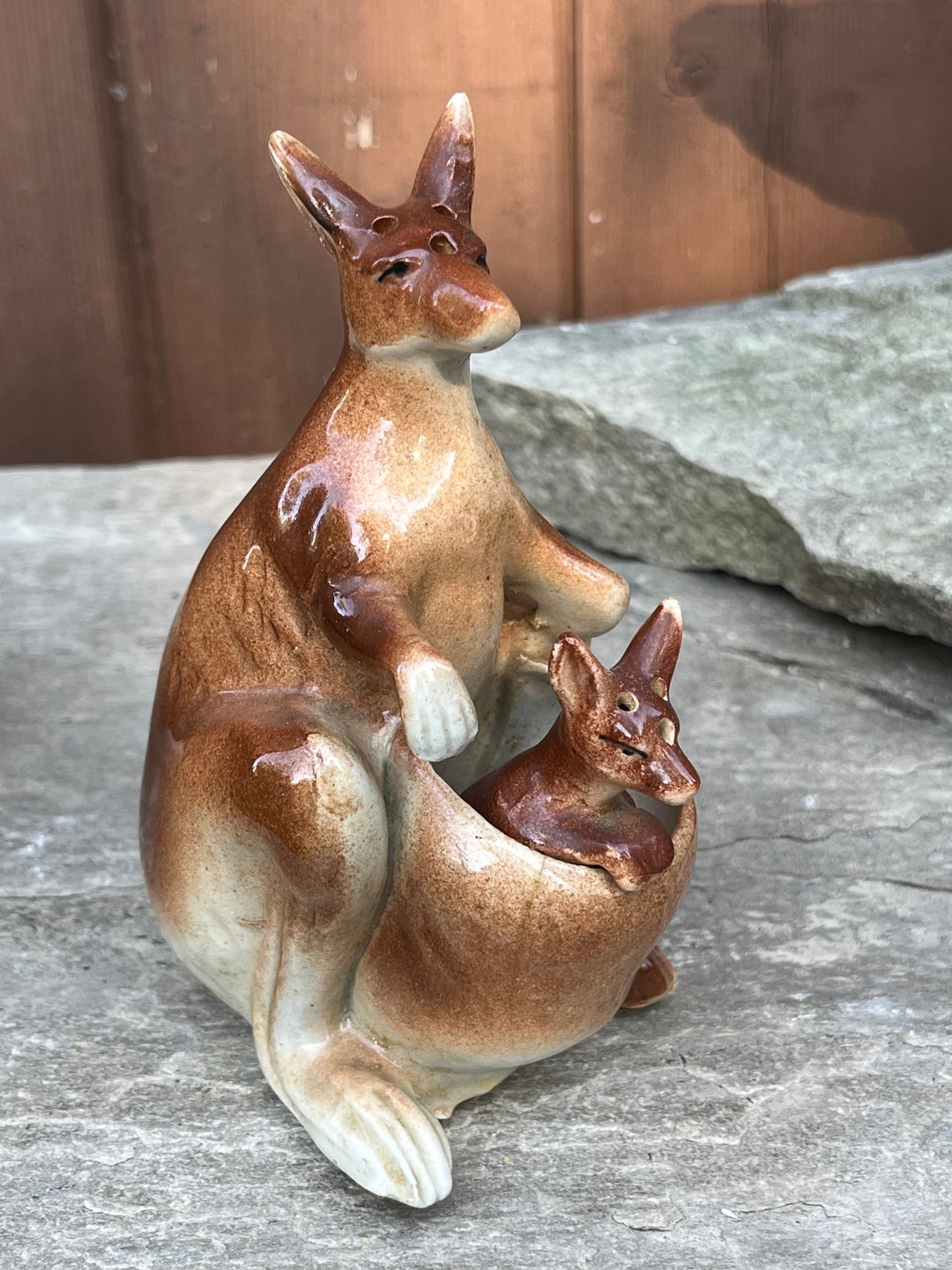 Salt and Pepper Set Kangaroo and Kid Baby Set Ceramic Etsy