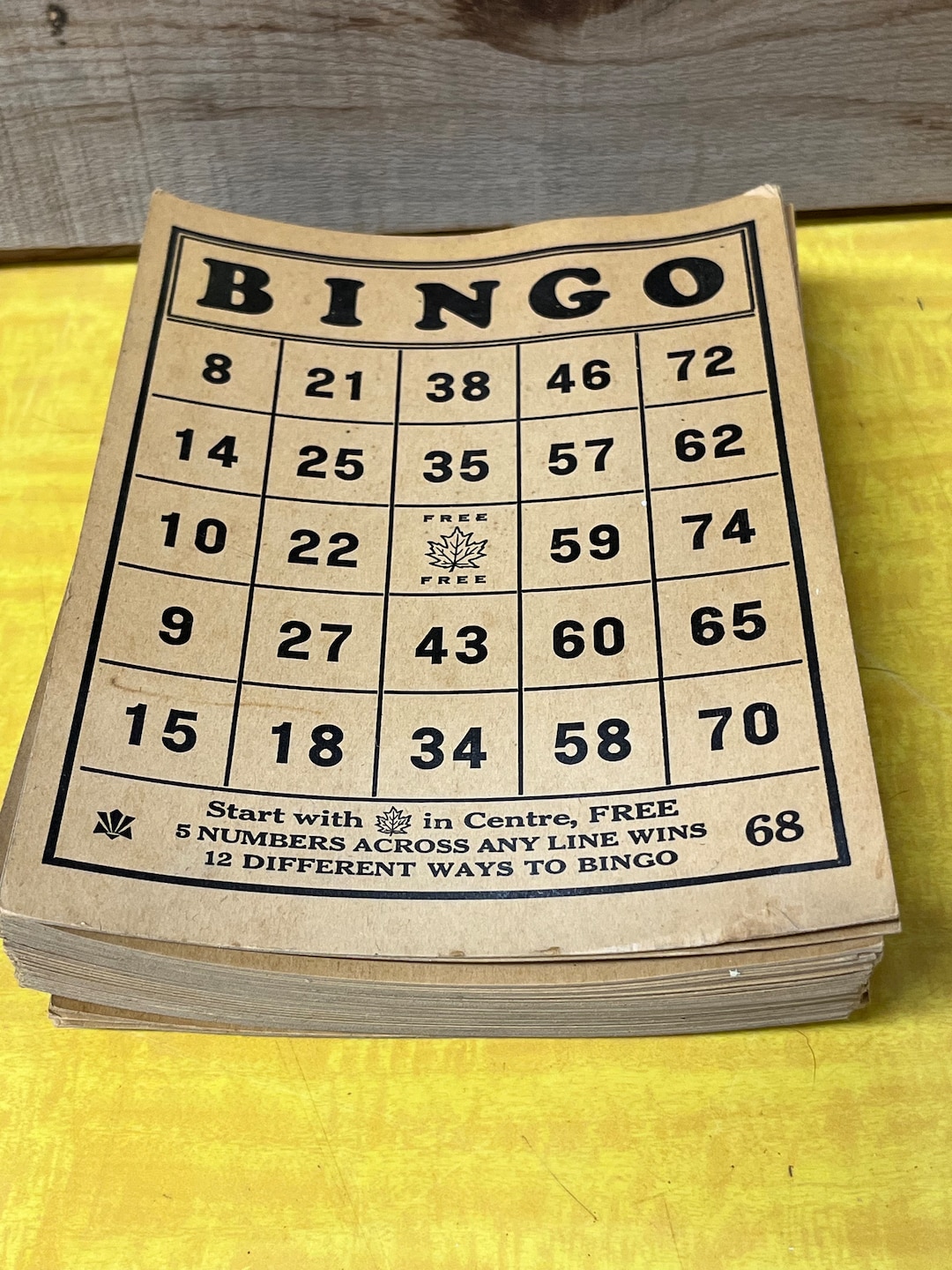Bingo Cards Black & Beige Cardboard Bingo Cards Vintage Bingo Stuff
