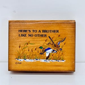 Brother Kartenhalter Holz Spielkarten Spiel 3er Set Bleistift Papier Geschenk für Brother Birds Duck Stockente Cottage Cabin Decor Vintage