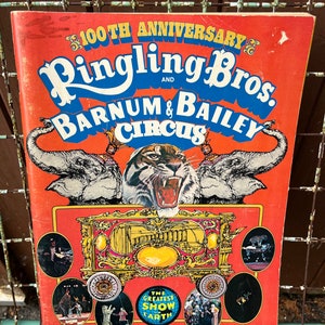 100th Anniversary Ringling Bros. and Barnum & Bailey Circus 1970 Program Magazine Vintage Collectible Posters Included