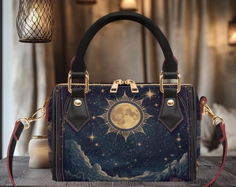 Sun star galaxy shoulder bag purse - Chic Crossbody Bag removalbe strap clutch