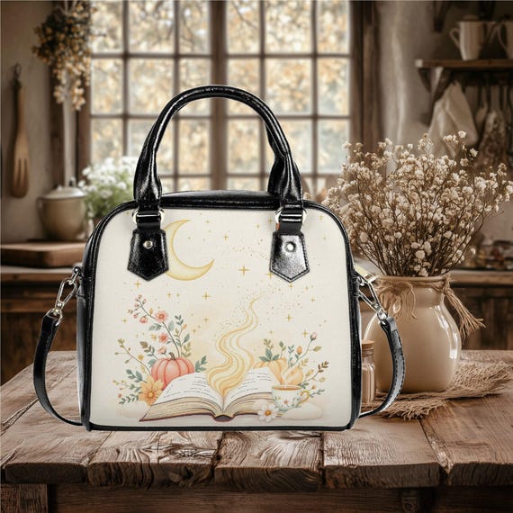 Vegan Leather Shoulder Handbag Fall Halloween Thanksgiving Pumpkin