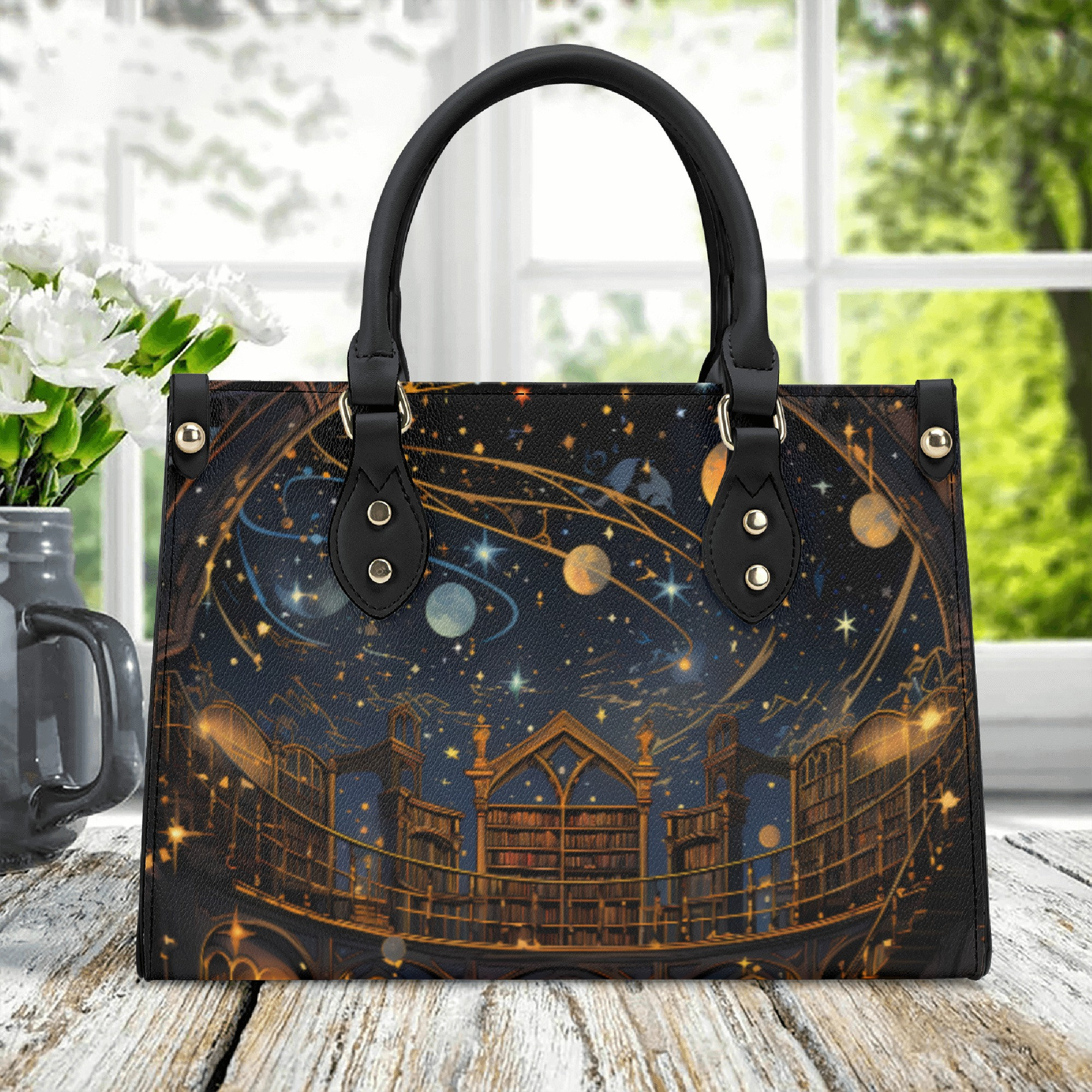 Discover Étoile Et Lune Motif Gothique Sac En Cuir