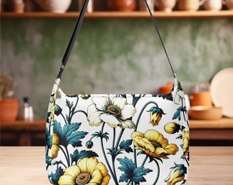 Laptop Messenger Shoulder Bag journey tote Floral botanical flower design gift Mom Wife  teen student