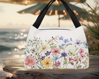 Lunch Bag Tragbarer Tote Fun niedlicher einzigartiger Blumenentwurf Kühltasche Snack-Träger. Ideal für den Strand oder ein Picknick Nettes Geschenk