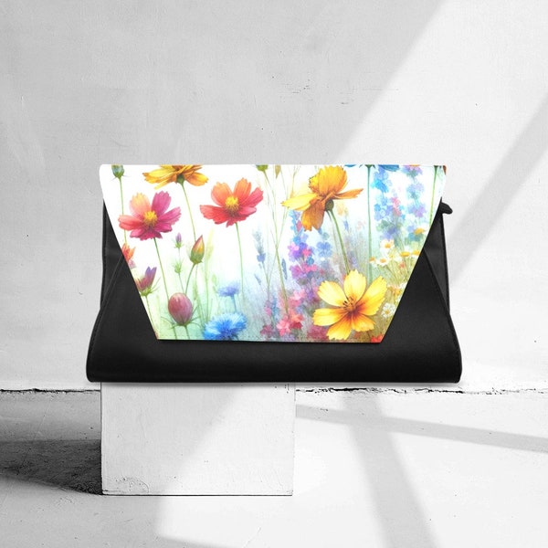 Clutch Envelope evening bag reception prom purse Floral flower botanical colorful design abstract print Gift for Mom wife