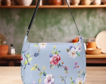 Laptop Messenger Shoulder Bag journey tote Floral botanical flower design gift Mom Wife  teen student