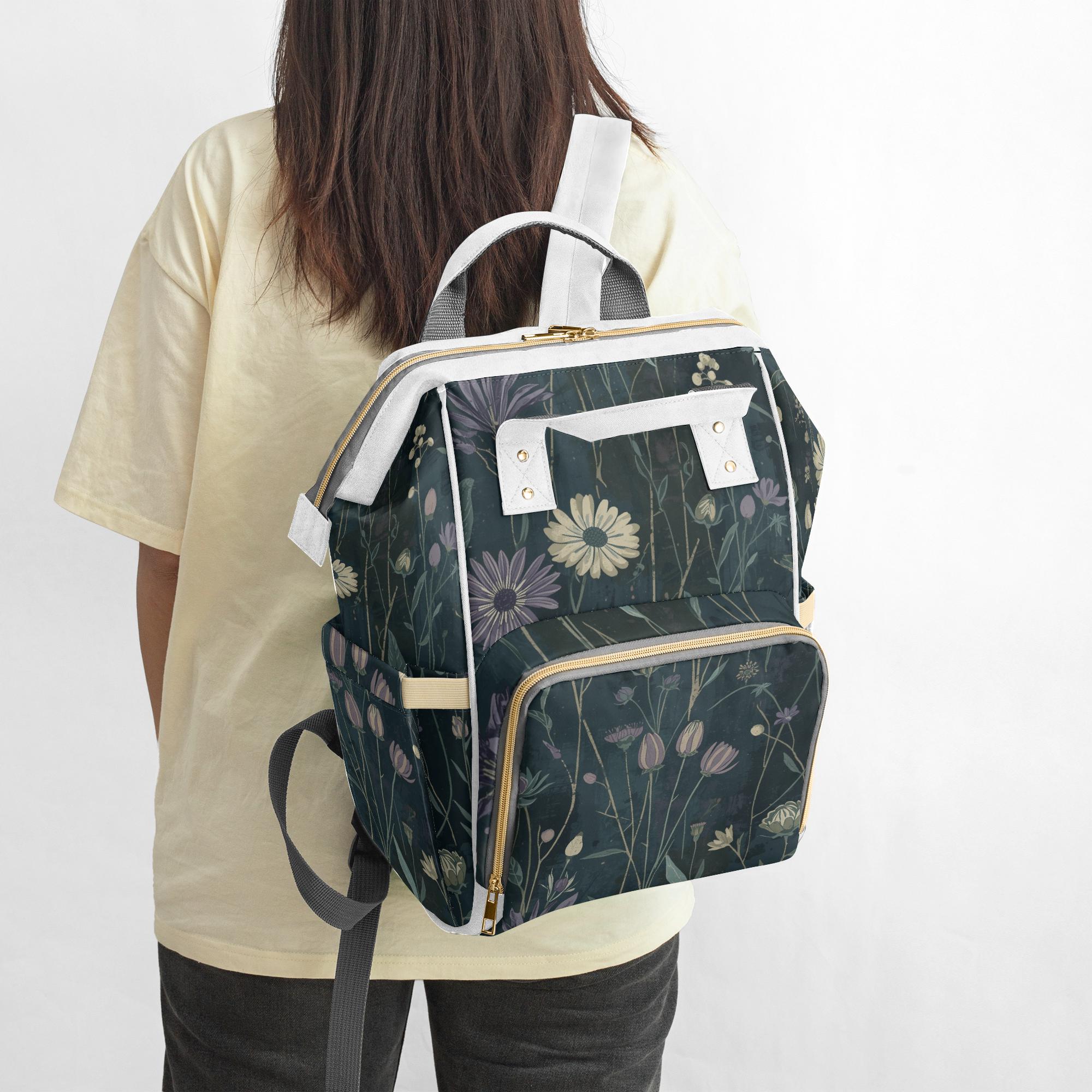 Flower Dark Cottage Core Multi Function Backpack Tablet Computer Bag ...