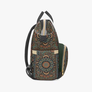 Zaino Dark Academia: Zaino leggero in tela con tasche multiple, borsa per tablet e computer, borsa per libri scolastici, borsa per pannolini immagine 7