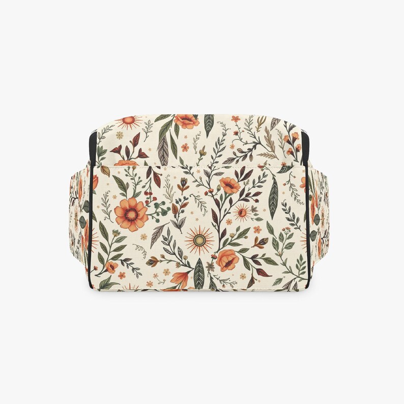 Floral cottage core Multi function Backpack tablet computer bag school book bag , Diaper bag image 12